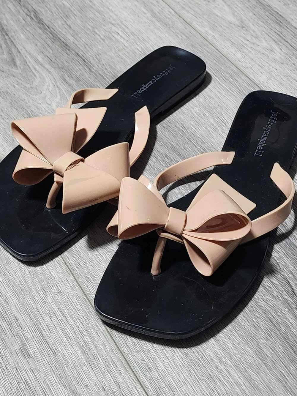 Jeffrey Campbell Sugary Jelly Blush Pink Thong Sandals Womens Size 9